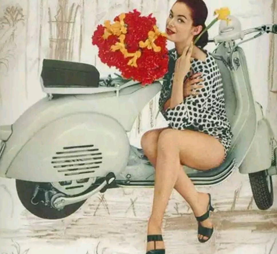 Beautiful girl on scooter