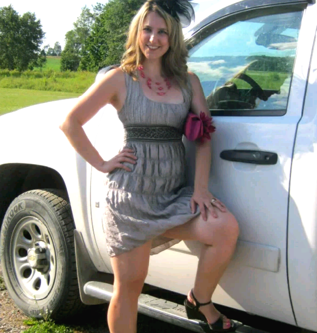 Pretty women with white auto